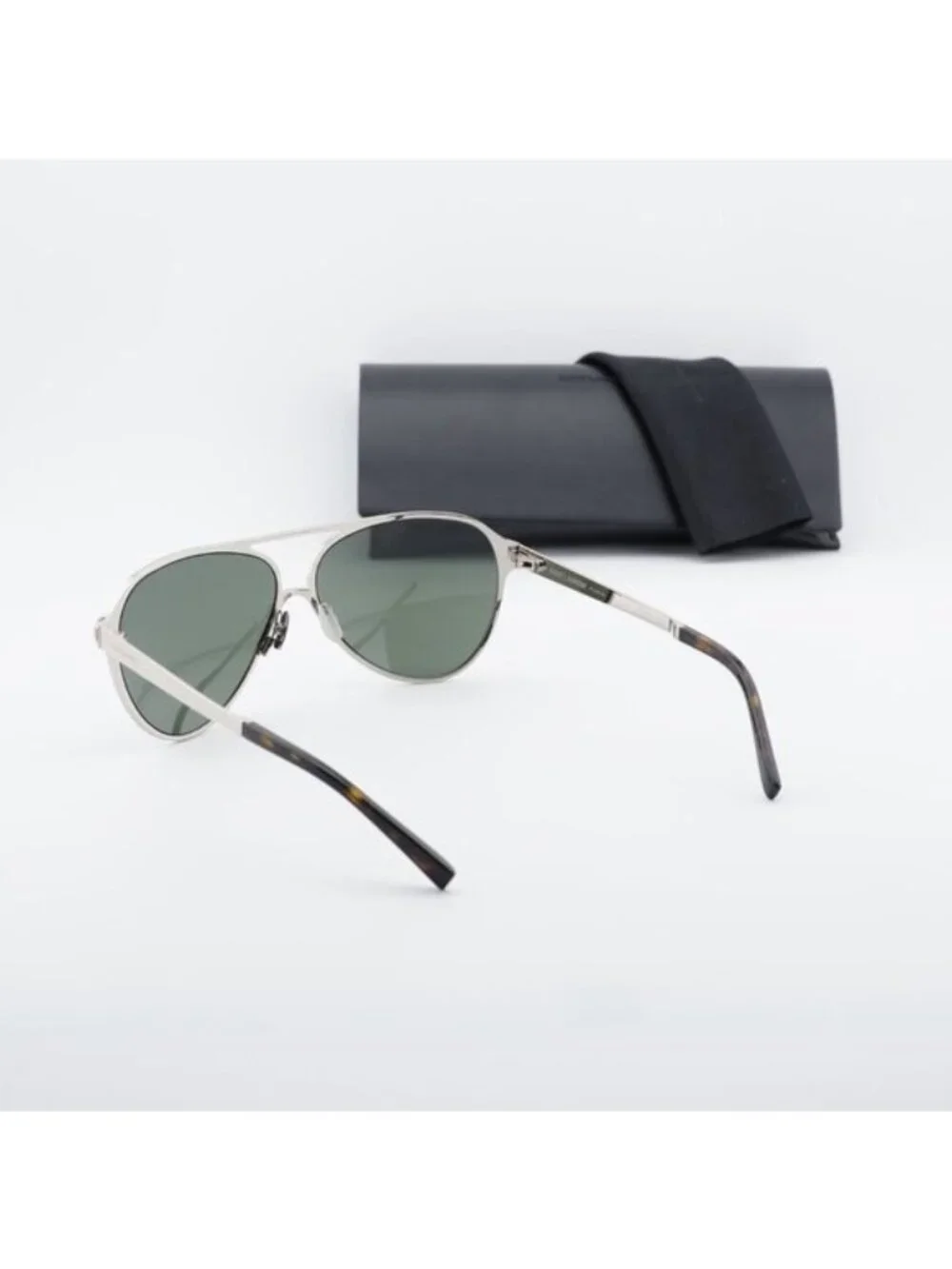 Saint Laurent SL734 002 Aviator Sunglasses - Silver/Grey